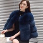 仿皮草女外套2018新款仿狐貍毛拼接袖短款海寧小香風(fēng)時尚人造皮草