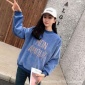 2018新款韓版秋冬雙面絨刺繡字母刺繡圓領衛(wèi)衣女 秋冬加絨衛(wèi)衣女